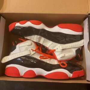 Jordan Black and Red Sneakers Athletic Design
